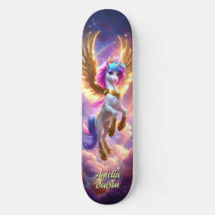 Cute Eenhoorn Fantasie Land Cool Kinderen Kunst Persoonlijk Skateboard