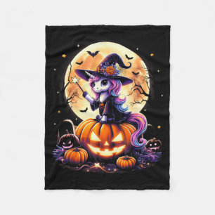 Cute Eenhoorn Heks Pompoen Halloween Truien Meisje Fleece Deken