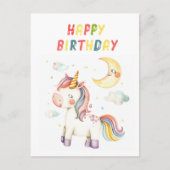 Cute Eenhoorn I Kleurige Verjaardag Briefkaart (Voorkant)