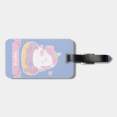 Cute Eenhoorn in Donut Bagage Label (Achterkant horizontaal)