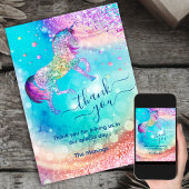 Cute eenhoorn iriserende glitters meisjesachtig da kaart
