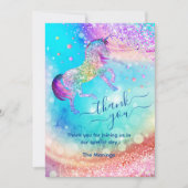 Cute eenhoorn iriserende glitters meisjesachtig da kaart (Voorkant)