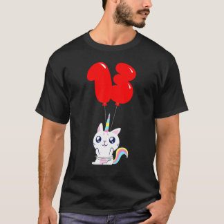 Cute Eenhoorn Kat  13th Verjaardag  Kinderen Ballo T-shirt