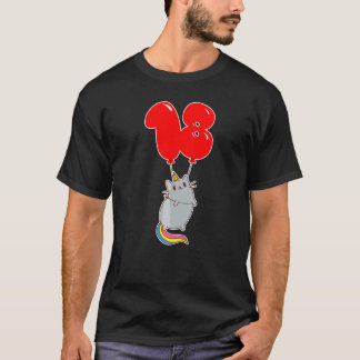 Cute Eenhoorn Kat 18e Verjaardag Kinderen Ballon F T-shirt