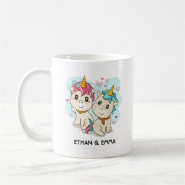 Cute Eenhoorn Koppel Persoonlijke Valentijnsdag Koffiemok
