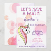 Cute Eenhoorn Meisjes Verjaardag Kaart (Voorkant / Achterkant)