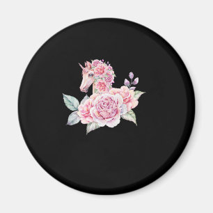 Cute Eenhoorn Met Bloemen Bloem Eenhoorn Meisjes V Magneet