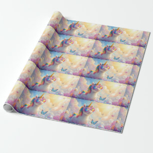 Cute Eenhoorn met Zonnebril: Magisch en Leuk Cadeaupapier