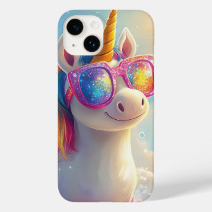 Cute Eenhoorn met Zonnebril: Magisch en Leuk Case-Mate iPhone 14 Hoesje