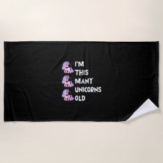 Cute Eenhoorn Oud 3 Drie Jaar Oud Verjaardag x Kin Strandlaken