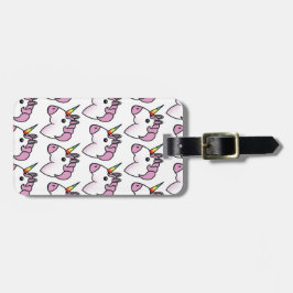 Cute Eenhoorn Patroon Bagagelabel