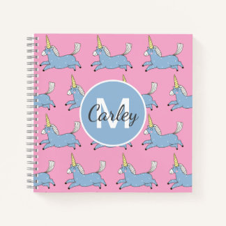 Cute Eenhoorn Patroon Roze Meisjesachtig Persoonli Notitieboek