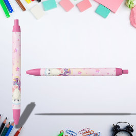 Cute Eenhoorn Pen met Roze Sterren voor Meisjes