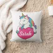 Cute Eenhoorn Persoonlijke Naam  Kussen (Deken)