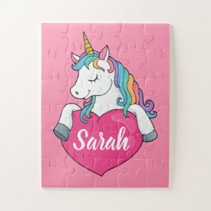 Cute Eenhoorn Persoonlijke Naam Legpuzzel