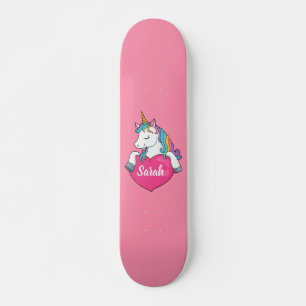 Cute Eenhoorn Persoonlijke Naam Persoonlijk Skateboard