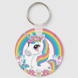 Cute Eenhoorn Regenboog Magische Fantasie Cadeau v Sleutelhanger