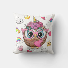 Cute Eenhoorn Uil Kussen