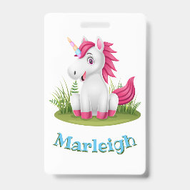 Cute Eenhoorn Verjaardags Badge Feest Favor