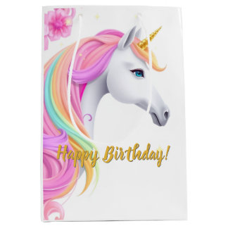 Cute Eenhoorn Verjaardagscadeautas Medium Cadeauzakje
