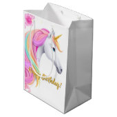 Cute Eenhoorn Verjaardagscadeautas Medium Cadeauzakje (Achterkant Gekanteld)