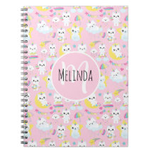 Cute Eenhoornkatten Licht Roze Patroon