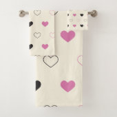 Cute Eenvoudig Hartpatroon Bad Handdoek (Insitu)