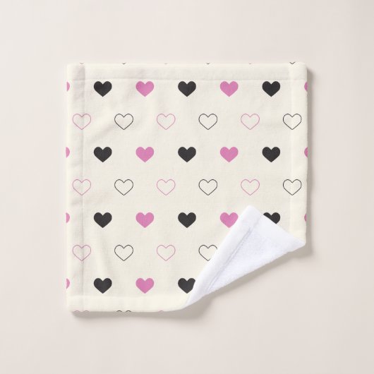 Cute Eenvoudig Hartpatroon Bad Handdoek (Wasdoekje)