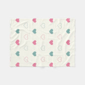 Cute Eenvoudig Hartpatroon Fleece Deken (Voorkant (Horizontaal))