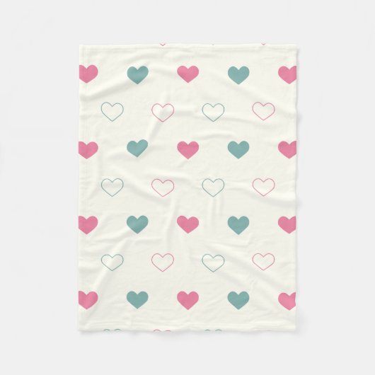 Cute Eenvoudig Hartpatroon Fleece Deken (Voorkant)