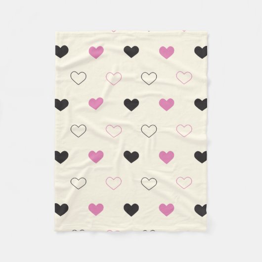 Cute Eenvoudig Hartpatroon Fleece Deken (Voorkant)