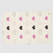 Cute Eenvoudig Hartpatroon Golfhanddoek (Horizontaal)