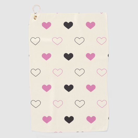 Cute Eenvoudig Hartpatroon Golfhanddoek (Voorkant)