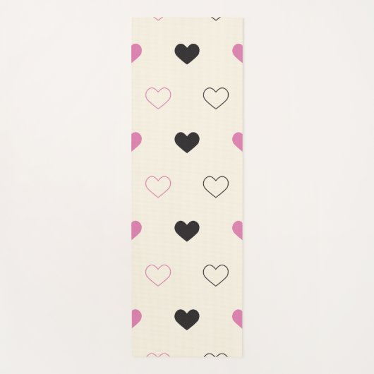 Cute Eenvoudig Hartpatroon Yogamat (Voorkant)