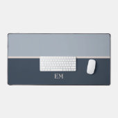 Cute Eenvoudig Modern Initialen Monogram Blauw Bureaumat (Keyboard & Muis)