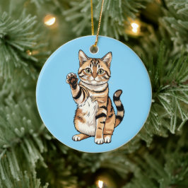 Cute eenvoudig ontwerp mannen kattenliefhebber keramisch ornament