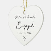 Cute eerste kerst verloofd minimaal keramisch ornament (Links)