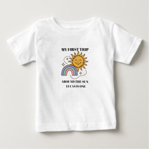 Cute Eerste Reis Rond De Zon Baby T-Shirt