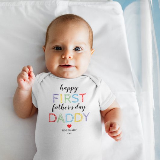 Cute Eerste Vaderdag Baby Bodysuit