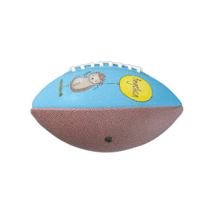 Cute egel en ballonpatroon van cartoon american football