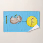Cute egel en ballonpatroon van cartoon bad handdoek (Handdoek)