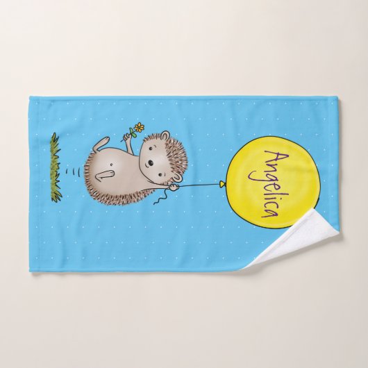 Cute egel en ballonpatroon van cartoon bad handdoek (Handdoek)