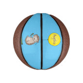 Cute egel en ballonpatroon van cartoon basketbal (Verticaal)