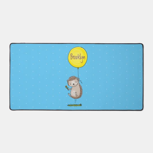 Cute egel en ballonpatroon van cartoon bureaumat (Voorkant)