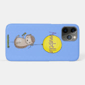 Cute egel en ballonpatroon van cartoon Case-Mate iPhone case (Achterkant (horizontaal))