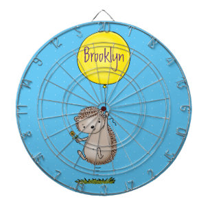 Cute egel en ballonpatroon van cartoon dartbord