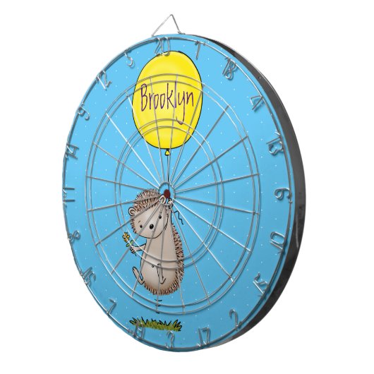 Cute egel en ballonpatroon van cartoon dartbord (Voorkant Rechts)