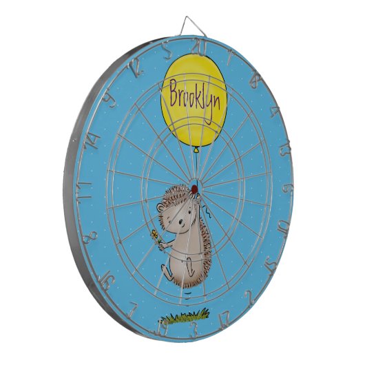Cute egel en ballonpatroon van cartoon dartbord (Voorkant Links)