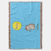 Cute egel en ballonpatroon van cartoon deken (Voorkant Verticaal)