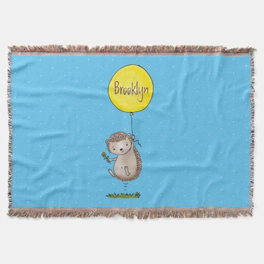 Cute egel en ballonpatroon van cartoon deken (Voorkant)